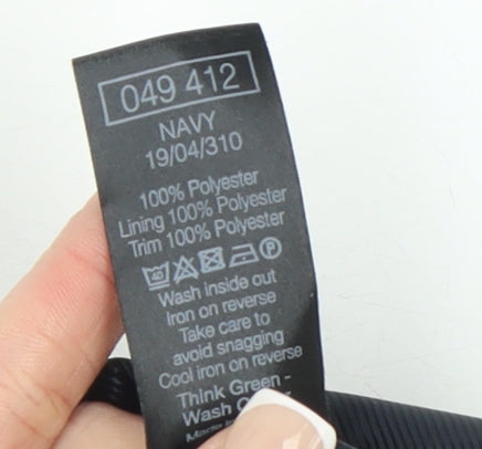 M&Co Women Blue Tweed Mid-Length Open Coat Size 8