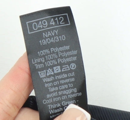 M&Co Women Blue Tweed Mid-Length Open Coat Size 8