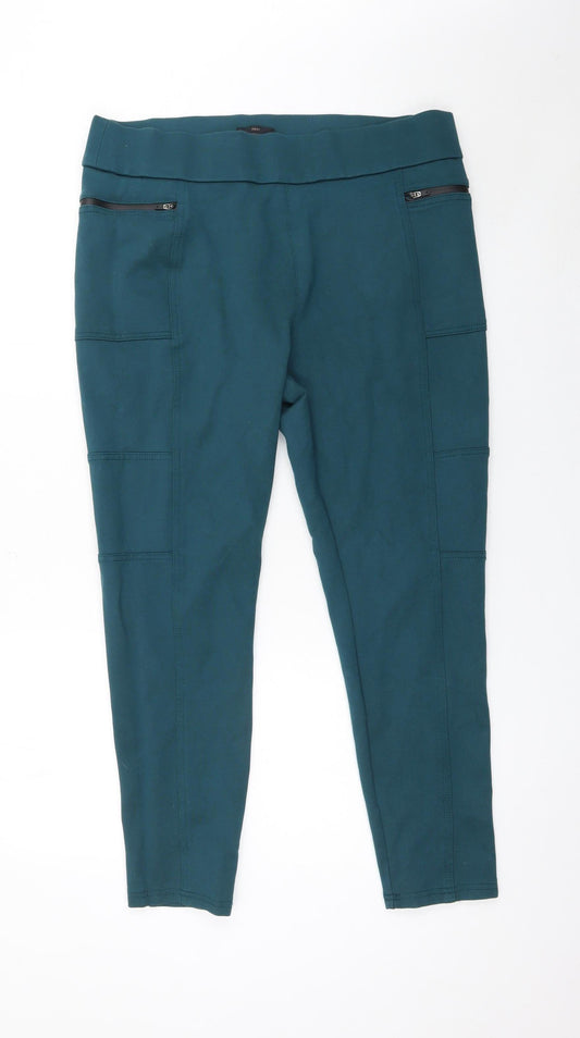 Next Women Green Stretch Jeggings Size 16 Pull On Pants