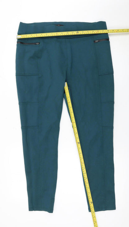 Next Women Green Stretch Jeggings Size 16 Pull On Pants