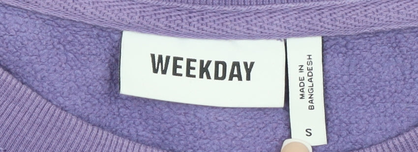 Womens UK Size S Weekday Purple Pullover Sweatshirt
