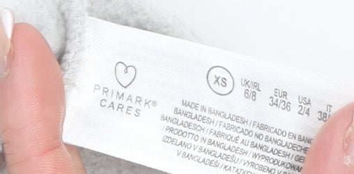 Primark Women’s Grey 1/2 Zip Relaxed Fit Sweatshirt XS UK 6/8