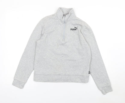 Puma Womens Grey XS 1/2 Zip Sweatshirt Classic Pullover