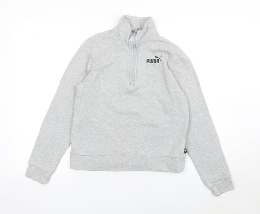 Puma Womens Grey XS 1/2 Zip Sweatshirt Classic Pullover