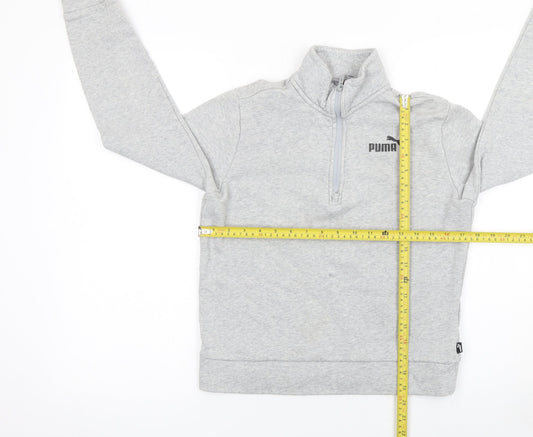 Puma Womens Grey XS 1/2 Zip Sweatshirt Classic Pullover