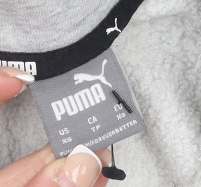 Puma Womens Grey XS 1/2 Zip Sweatshirt Classic Pullover