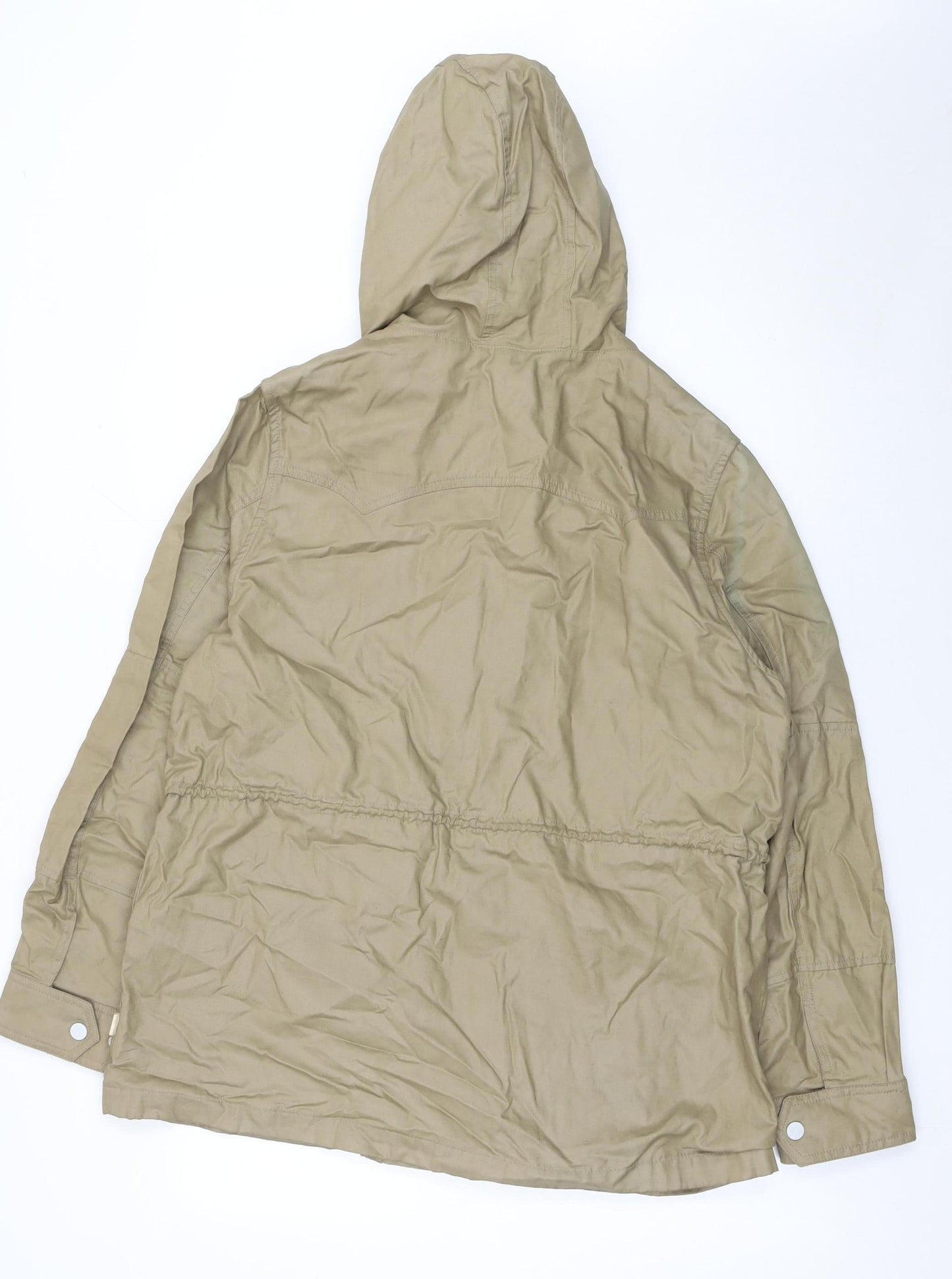 Levi's Women's Beige Hooded Parka Jacket L Regular Cotton Blend