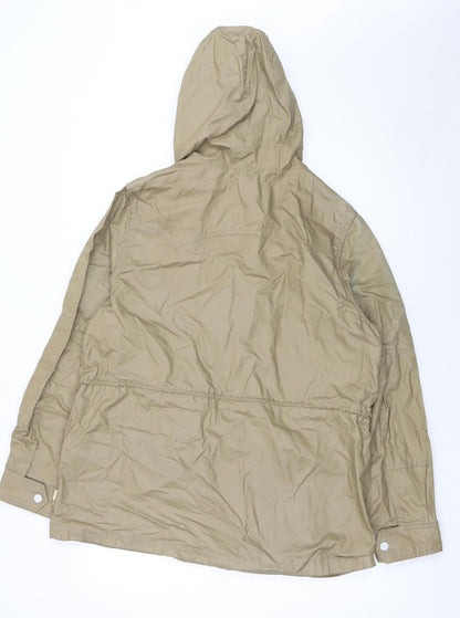 Levi's Women's Beige Hooded Parka Jacket L Regular Cotton Blend