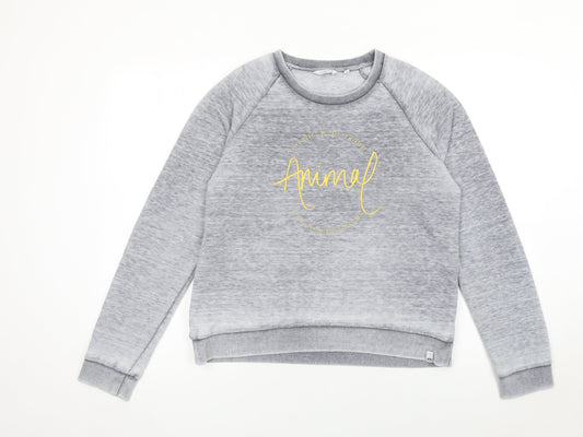 Animal Womens Grey Logo Sweatshirt Size 10 Classic Fit