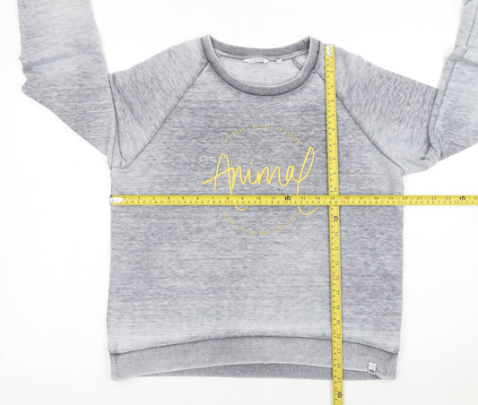 Animal Womens Grey Logo Sweatshirt Size 10 Classic Fit