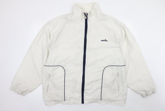 Mens UK Size XL ellesse White Windbreaker Coat