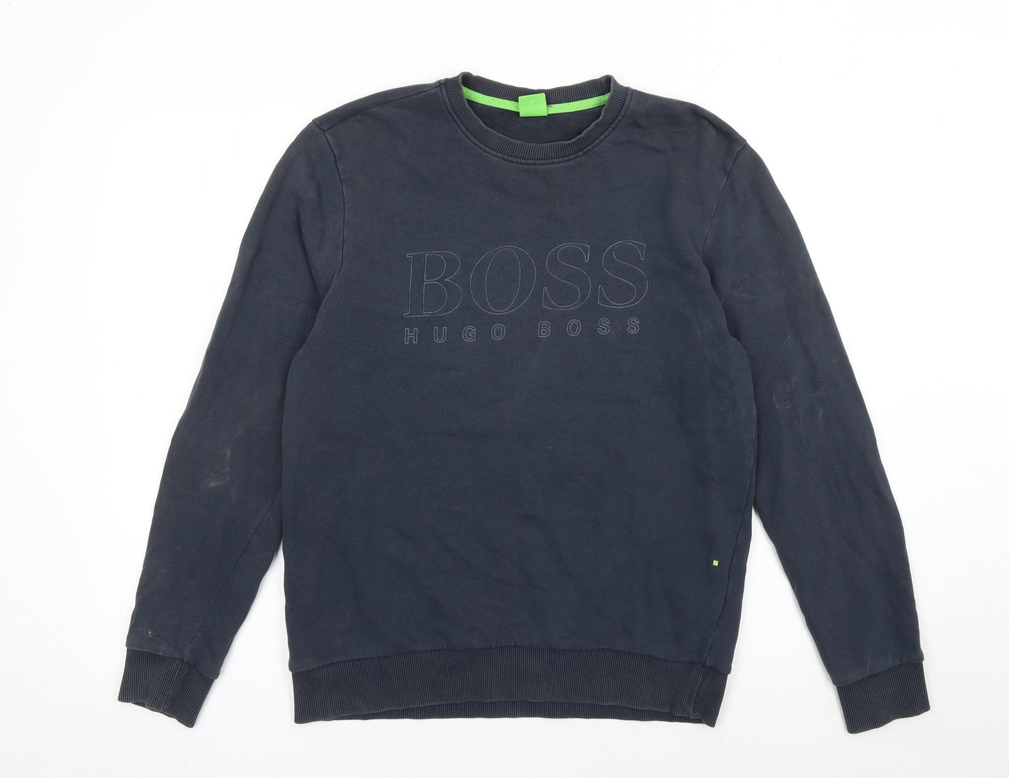 Mens UK Size S HUGO BOSS Blue Pullover Sweatshirt
