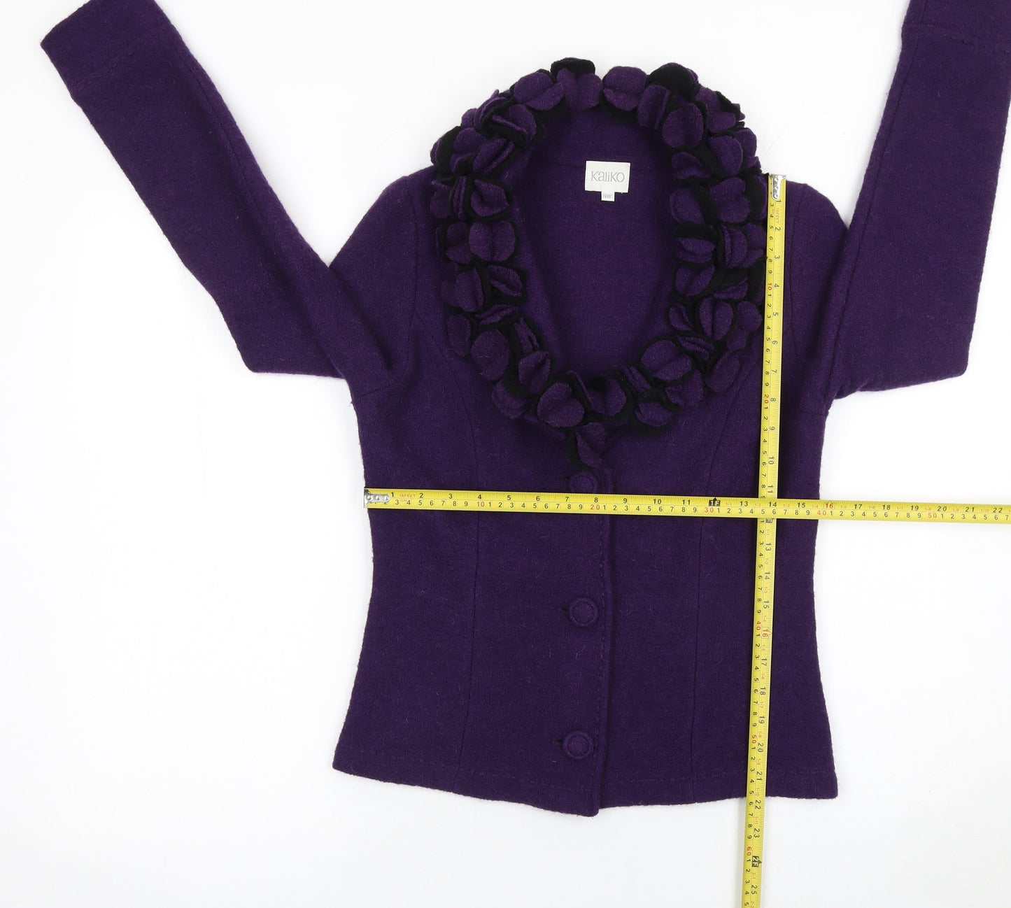 Kaliko Women's Purple Wool Shawl Collar Suit Jacket Size 10