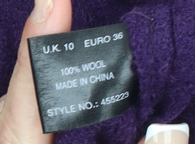 Kaliko Women's Purple Wool Shawl Collar Suit Jacket Size 10