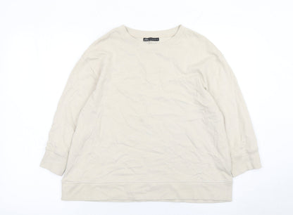 Womens UK Size 12 Zara Beige Pullover Sweatshirt