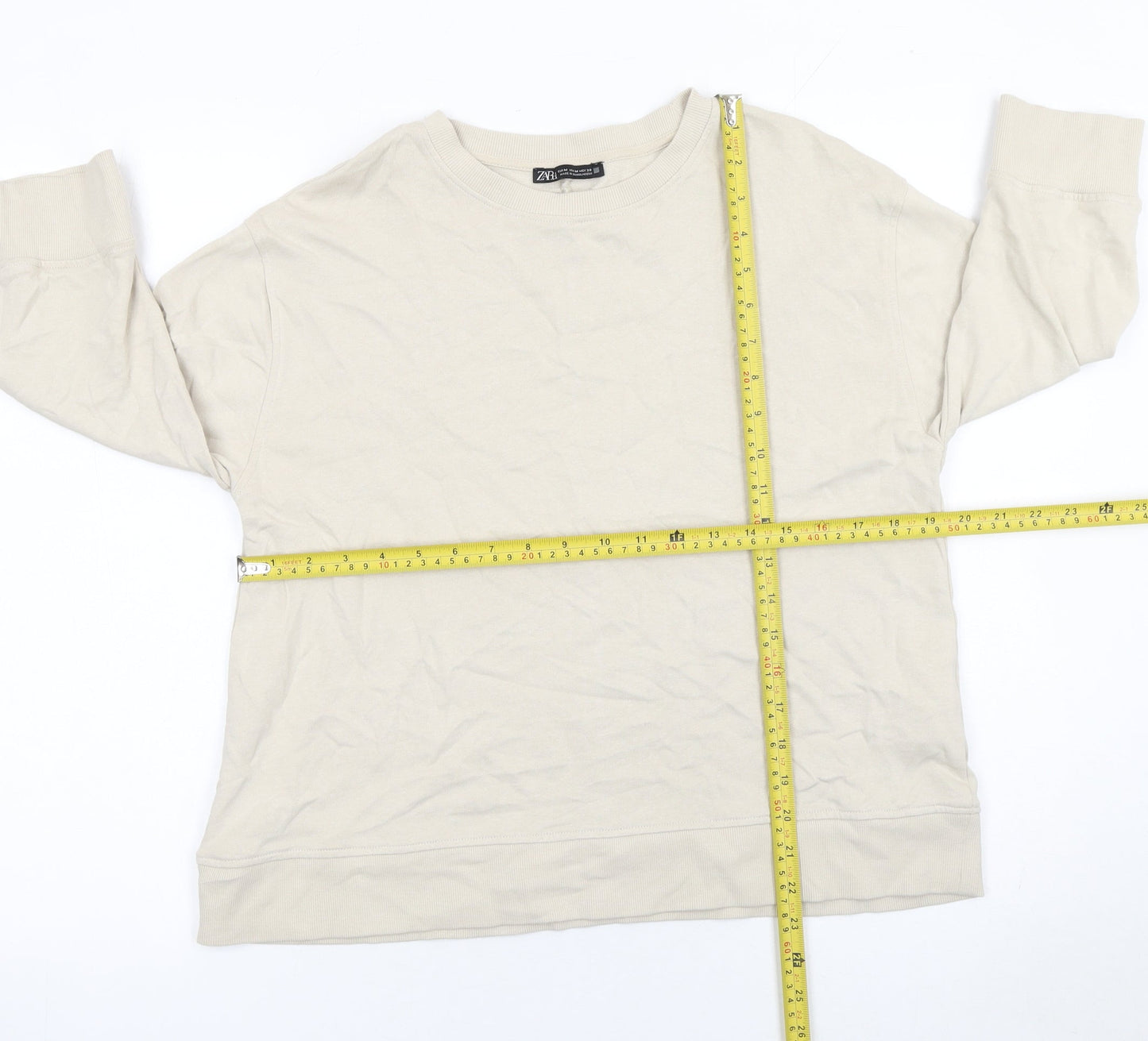 Womens UK Size 12 Zara Beige Pullover Sweatshirt