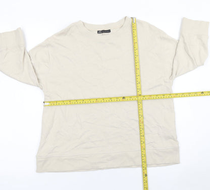 Womens UK Size 12 Zara Beige Pullover Sweatshirt
