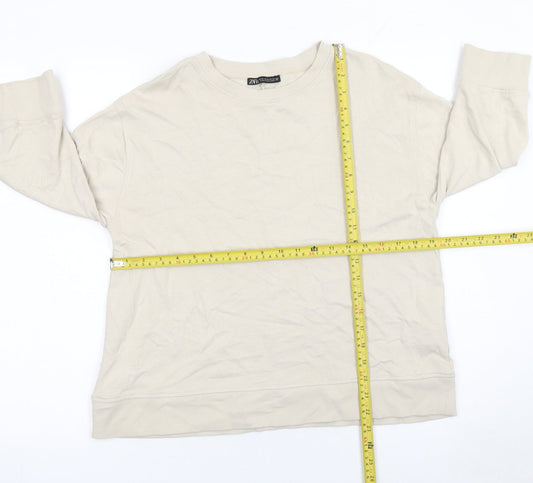 Womens UK Size 12 Zara Beige Pullover Sweatshirt