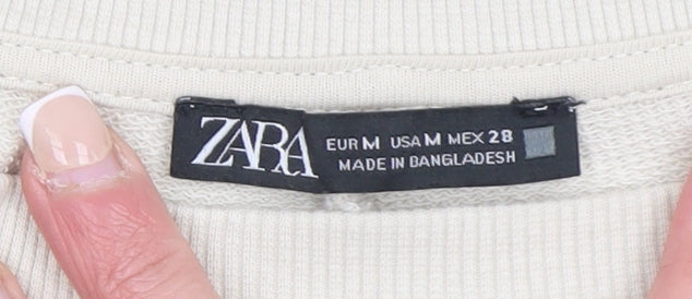 Womens UK Size 12 Zara Beige Pullover Sweatshirt