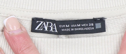 Womens UK Size 12 Zara Beige Pullover Sweatshirt
