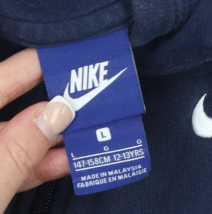 Boys UK Size 12-13 Years Nike Blue Full Zip Hoodie