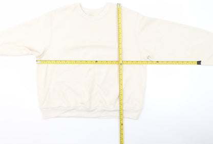 Hollister Women Beige Crew Neck Pullover Sweatshirt S