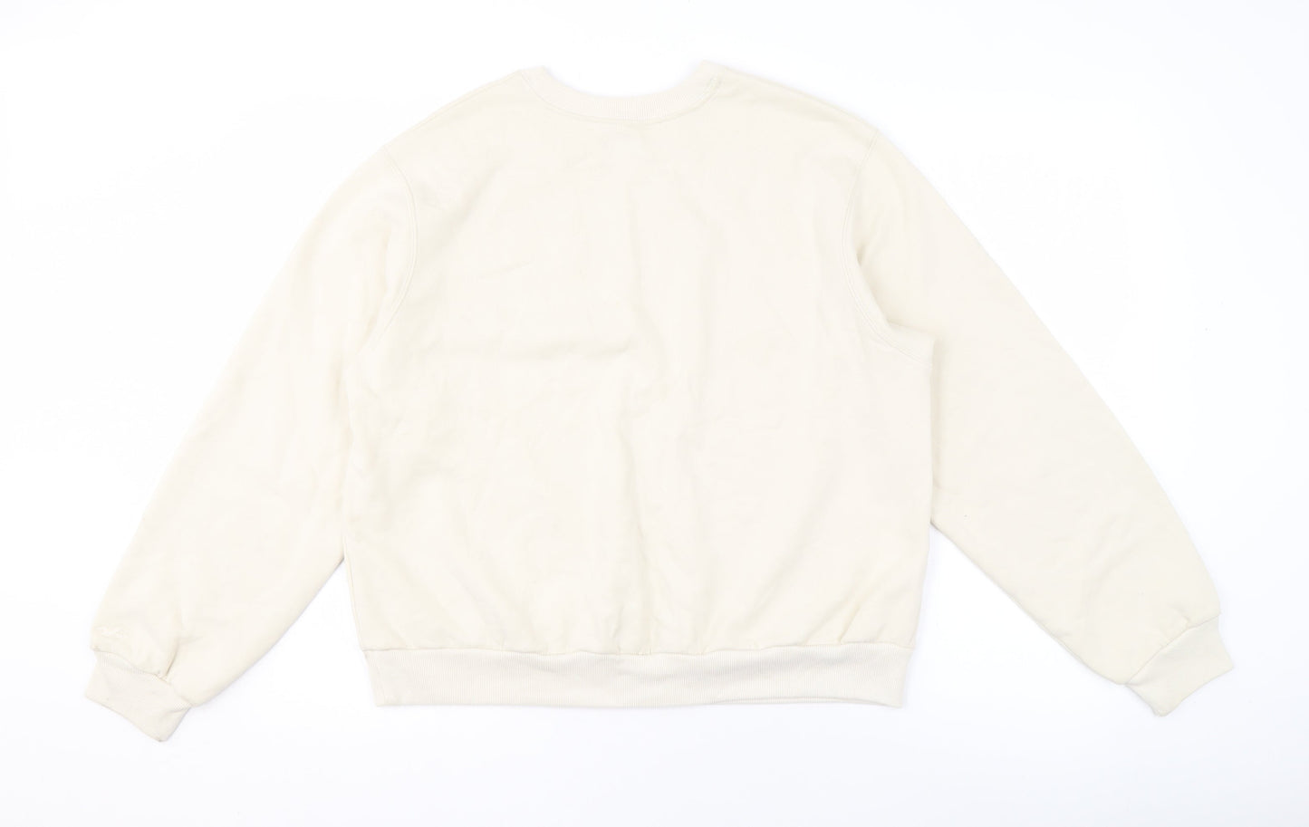 Hollister Women Beige Crew Neck Pullover Sweatshirt S