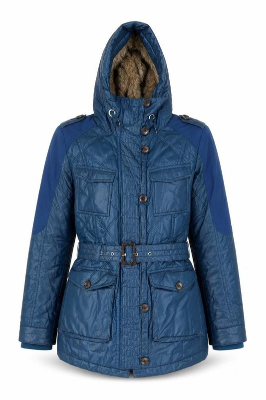 Womens UK Size 10 NEXT Blue Parka Coat