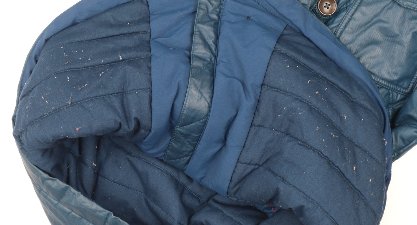 Womens UK Size 10 NEXT Blue Parka Coat