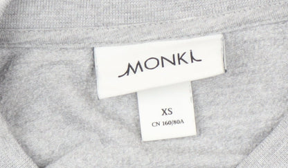 Womens UK Size XS Monki Grey Pullover Sweatshirt
