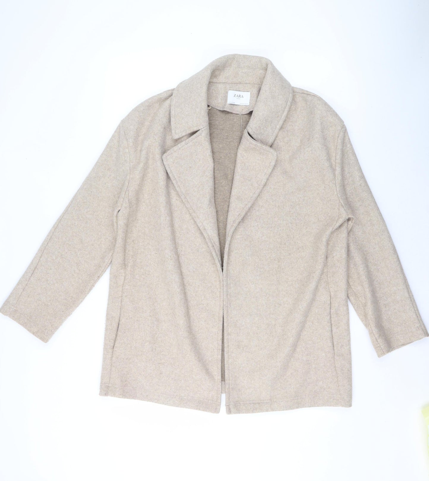 Womens UK Size S Zara Beige Overcoat