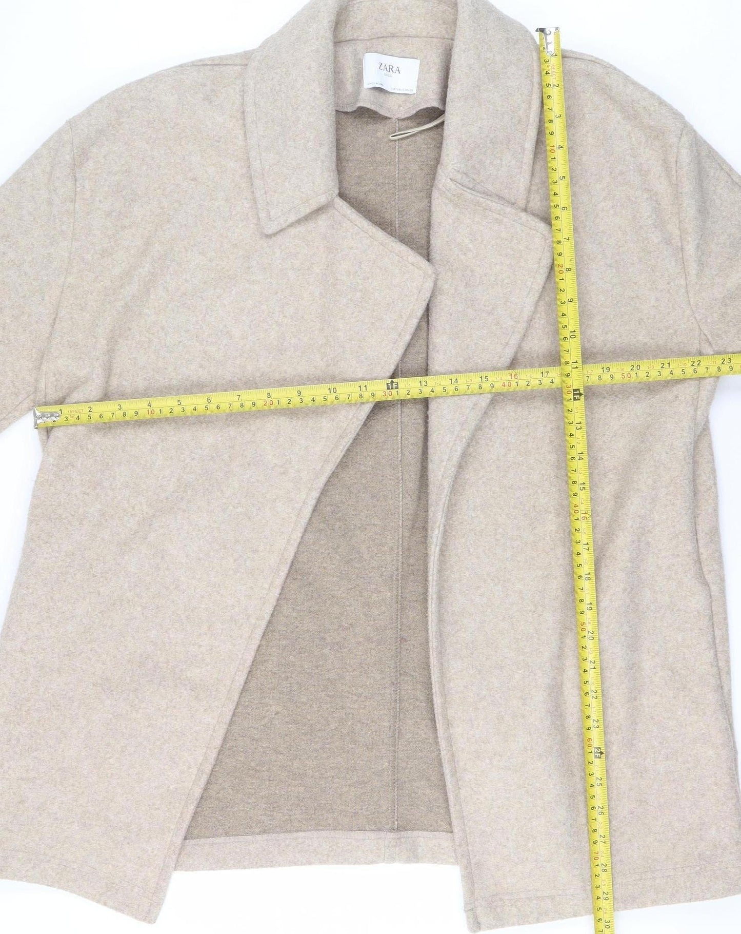 Womens UK Size S Zara Beige Overcoat