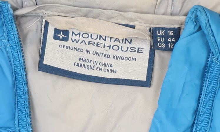 Mountain Warehouse Women's Blue Hooded Puffer Jacket Size 16