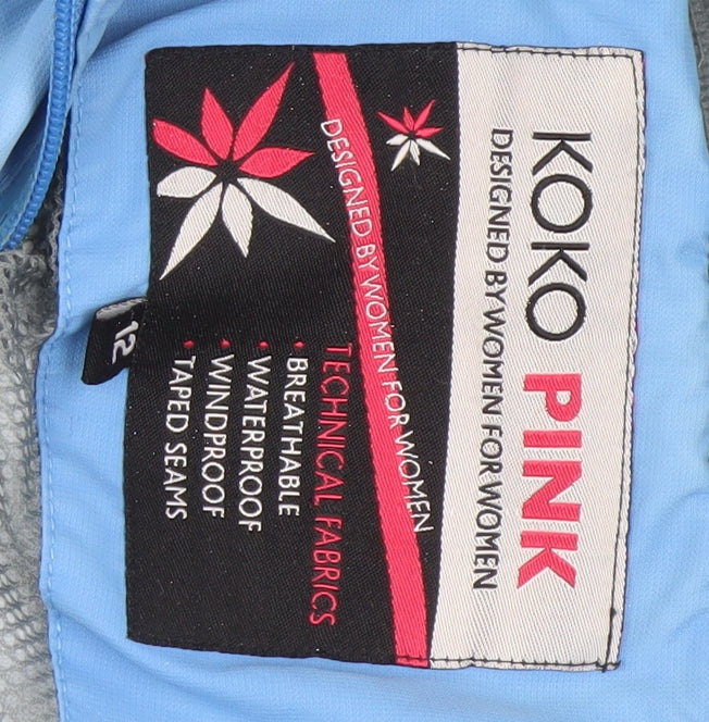 Womens UK Size 12 Koko Pink Blue Parka Coat