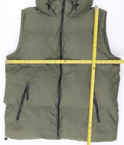 Primark Women’s Green Puffer Waistcoat Hooded Size L