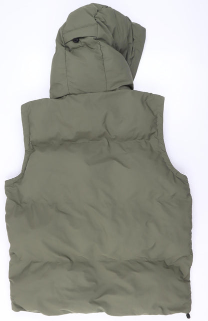 Primark Women’s Green Puffer Waistcoat Hooded Size L