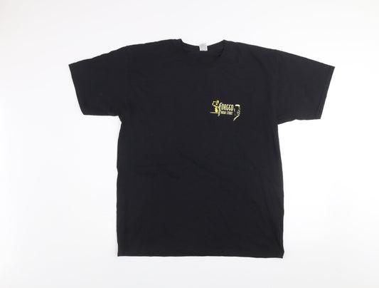 Mens UK Size L Fruit of the Loom Black  T-Shirt