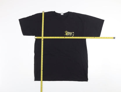 Mens UK Size L Fruit of the Loom Black  T-Shirt