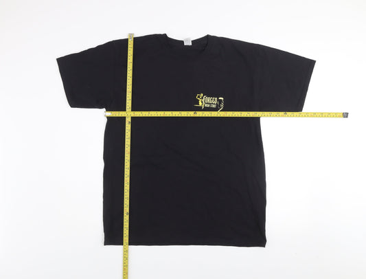 Mens UK Size L Fruit of the Loom Black  T-Shirt