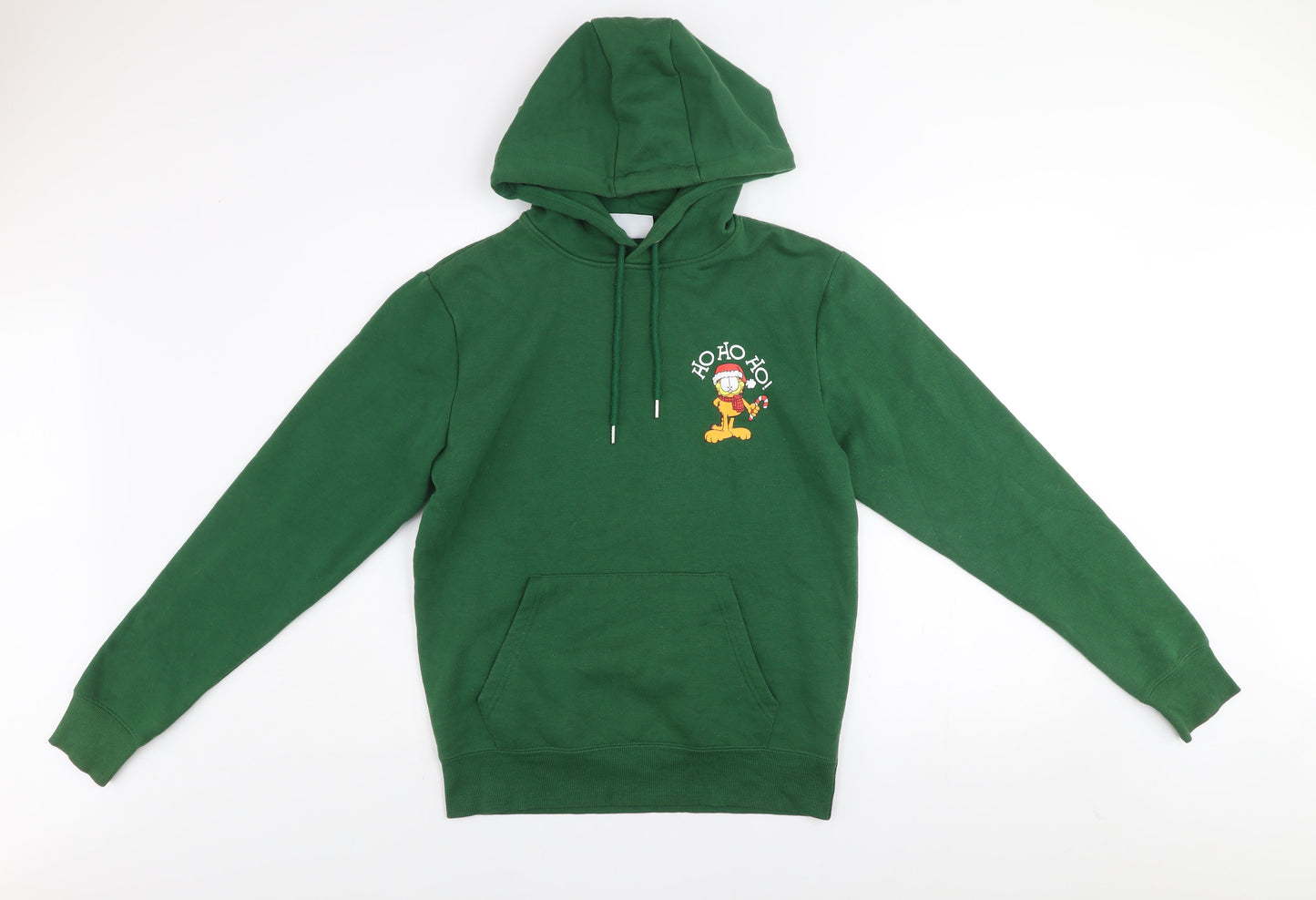 Mens UK Size XL Garfield Green Pullover Hoodie