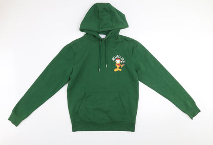 Mens UK Size XL Garfield Green Pullover Hoodie