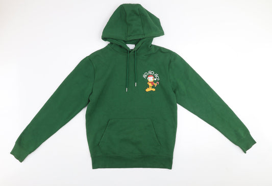 Mens UK Size XL Garfield Green Pullover Hoodie