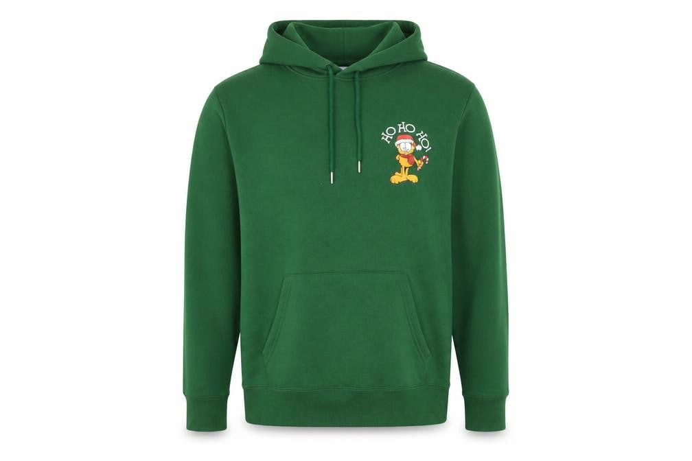 Mens UK Size XL Garfield Green Pullover Hoodie