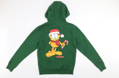 Mens UK Size XL Garfield Green Pullover Hoodie