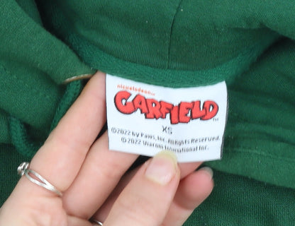 Mens UK Size XL Garfield Green Pullover Hoodie