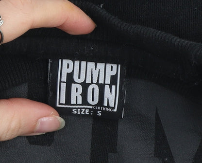 Mens UK Size S Pump Iron Black Pullover Sweatshirt