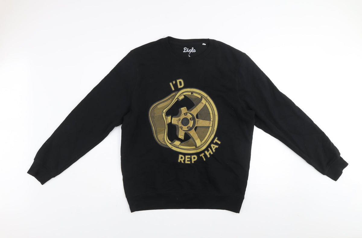 Mens UK Size L Diplo Black Pullover Sweatshirt