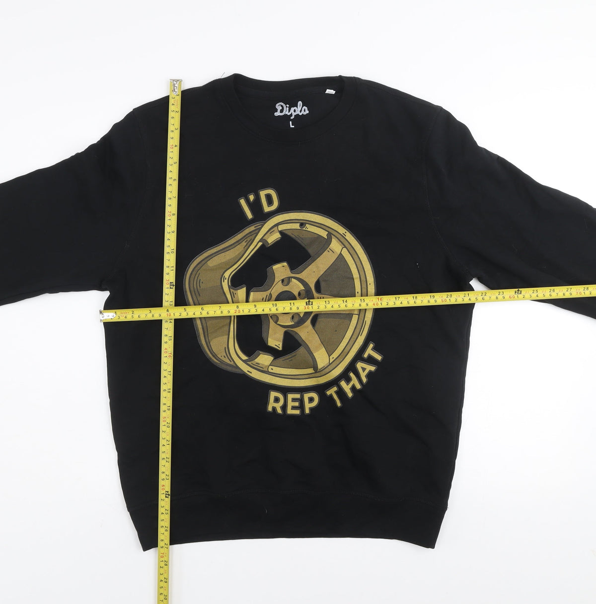 Mens UK Size L Diplo Black Pullover Sweatshirt