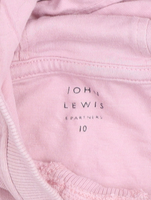 Girls UK Size 10 Years John Lewis & Partners Pink Pullover Hoodie