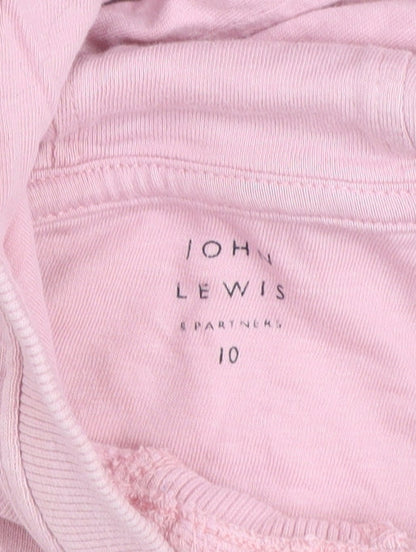 Girls UK Size 10 Years John Lewis & Partners Pink Pullover Hoodie